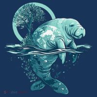 Earth Day Manatee Earth Day Manatee Artwork Visor thumb 3