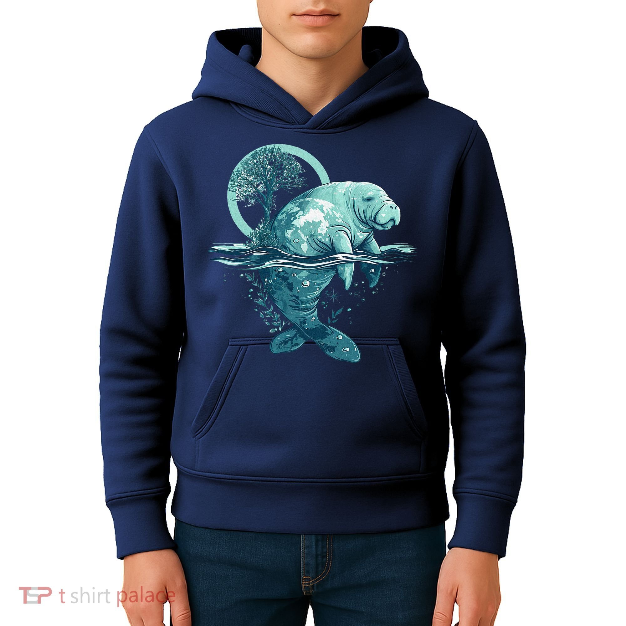 Earth Day Manatee Earth Day Manatee Artwork Kids Hoodie