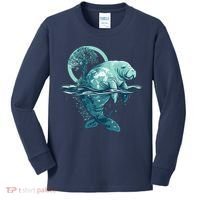 Earth Day Manatee Earth Day Manatee Artwork Kids Long Sleeve Shirt thumb 0