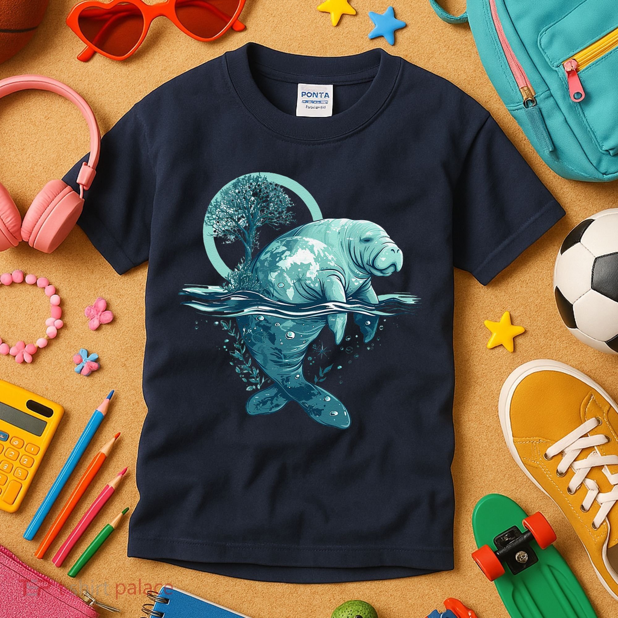 Earth Day Manatee Earth Day Manatee Artwork Kids T-Shirt