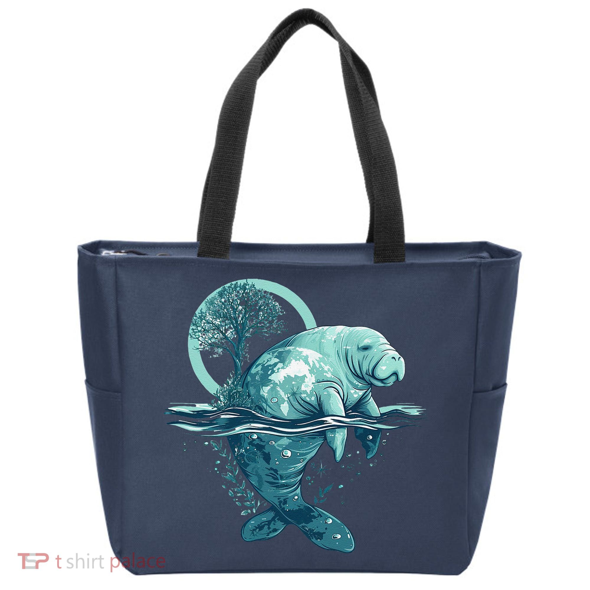 Earth Day Manatee Earth Day Manatee Artwork Tote Bag