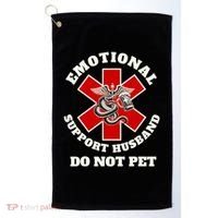Emotional Do Not Pet Emotional Support Husband Golf Towel thumb 0