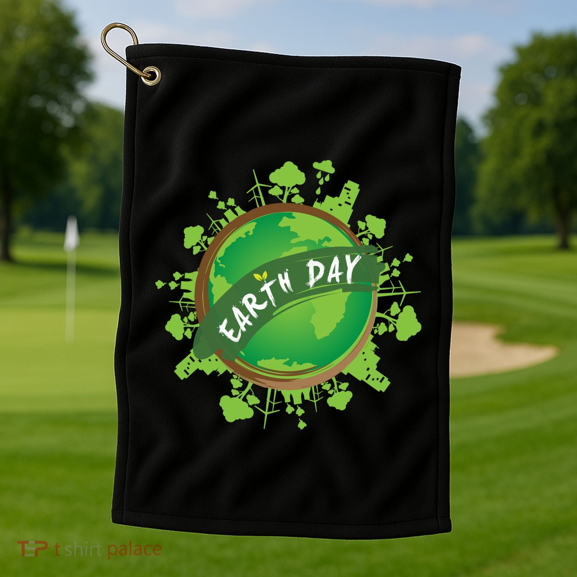 Earth Day Nature Globe Golf Towel