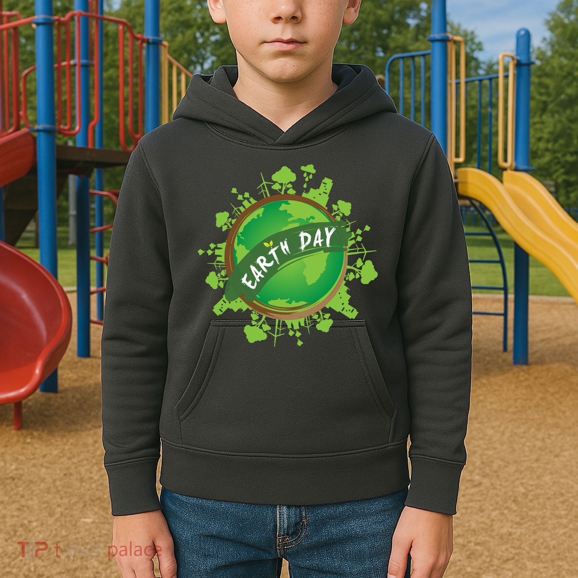 Earth Day Nature Globe Kids Hoodie