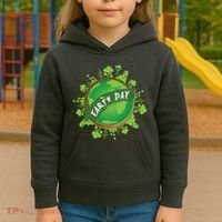 Earth Day Nature Globe Kids Hoodie thumb 3