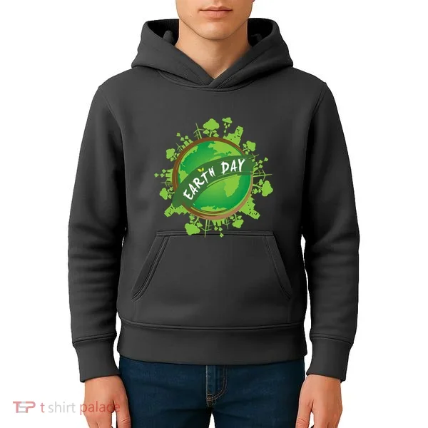 Earth Day Nature Globe Kids Hoodie
