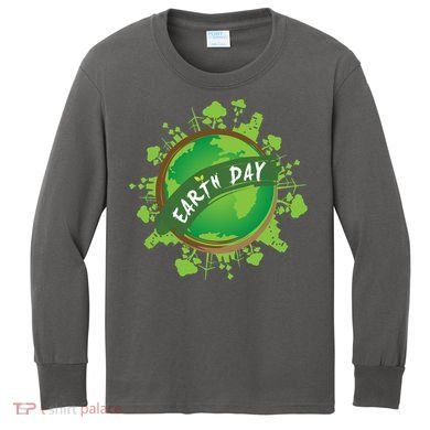 Earth Day Nature Globe Kids Long Sleeve Shirt