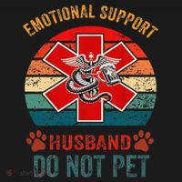 Emotional Do Not Pet Emotional Support Husband Funny Apron thumb 3