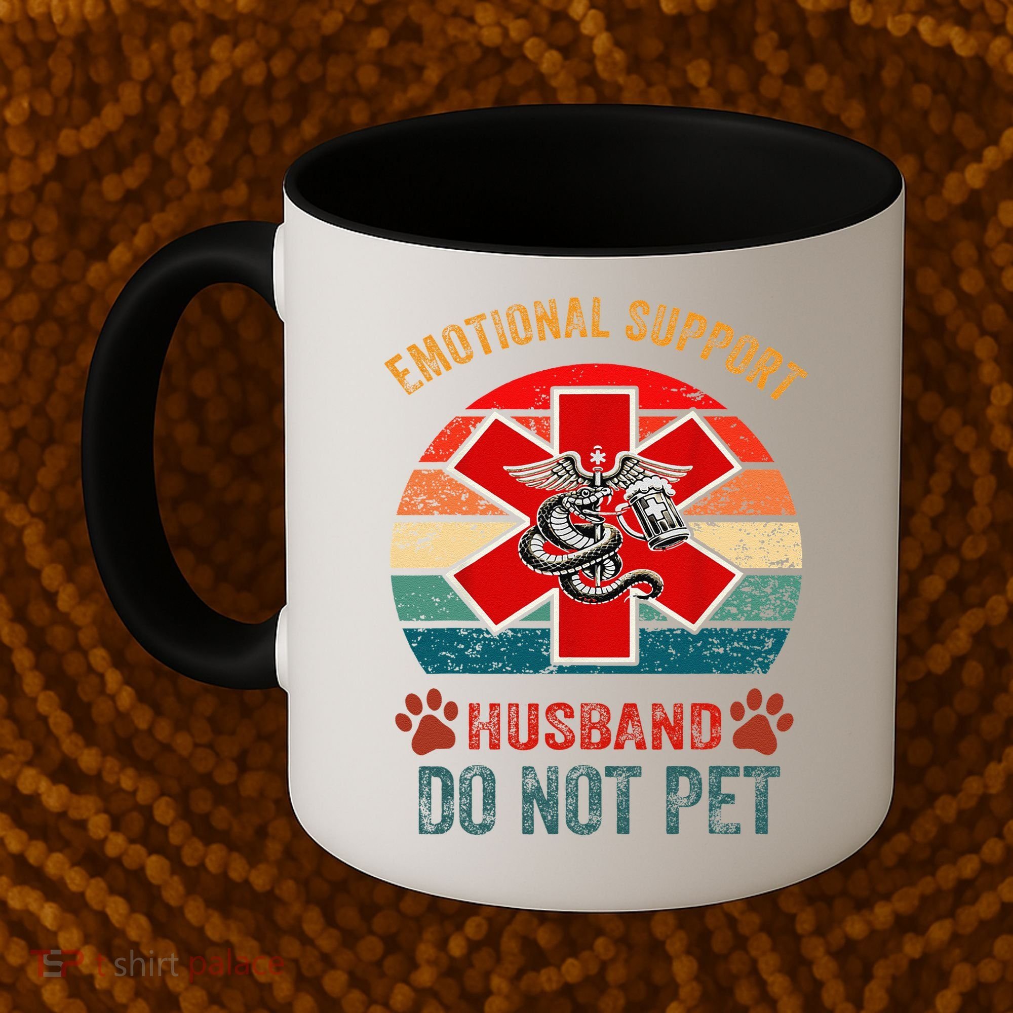 Emotional Do Not Pet Emotional Support Husband Funny Coffee Mug