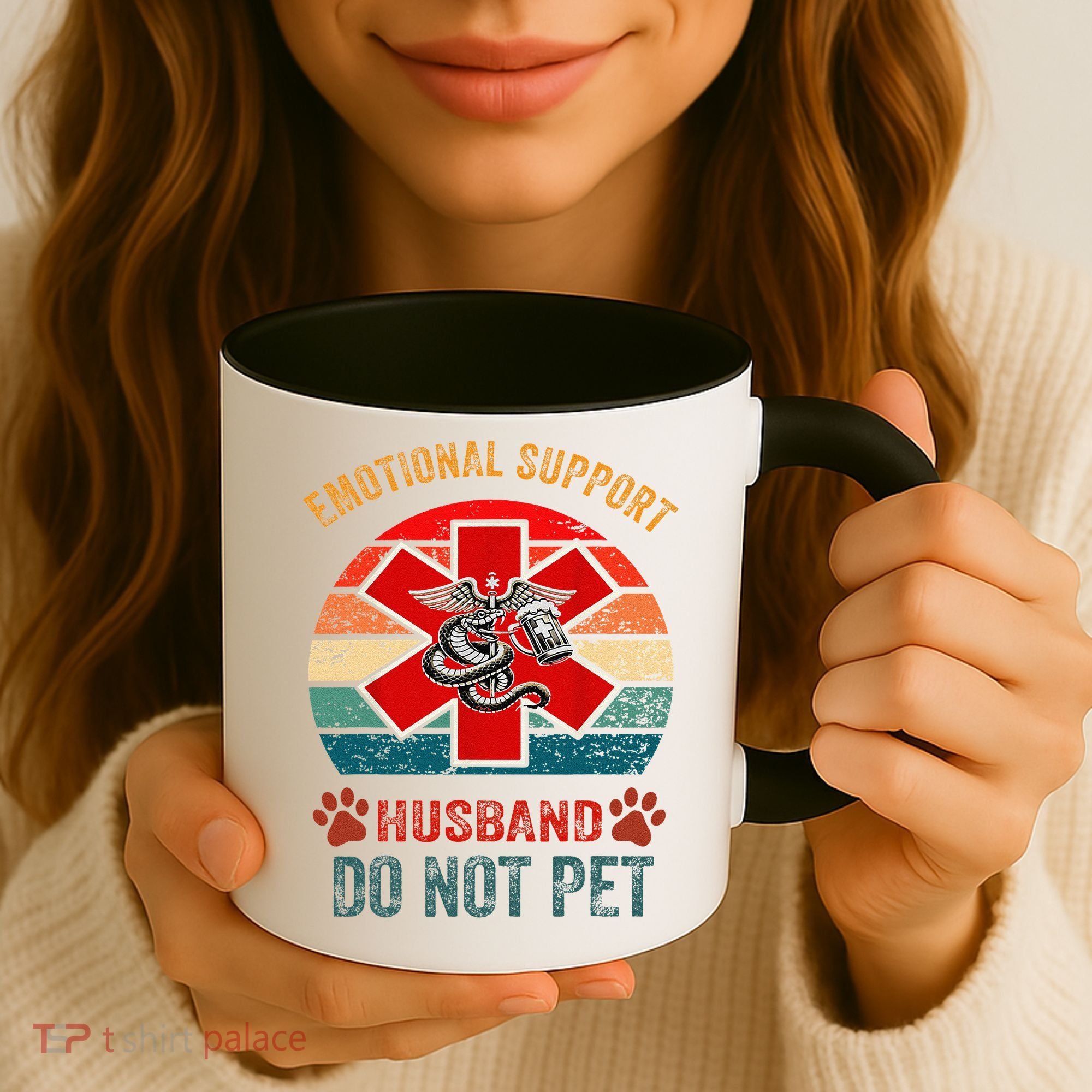 Emotional Do Not Pet Emotional Support Husband Funny Coffee Mug