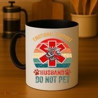 Emotional Do Not Pet Emotional Support Husband Funny Coffee Mug thumb 4
