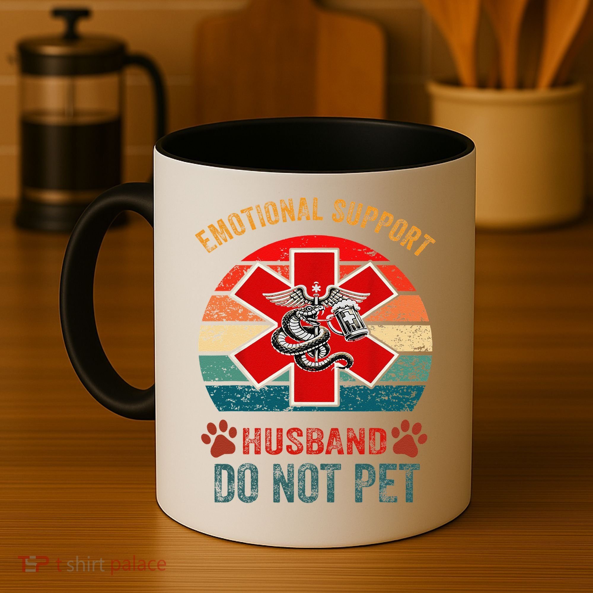 Emotional Do Not Pet Emotional Support Husband Funny Coffee Mug