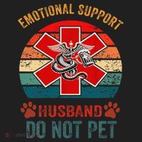 Emotional Do Not Pet Emotional Support Husband Funny Golf Towel thumb 3