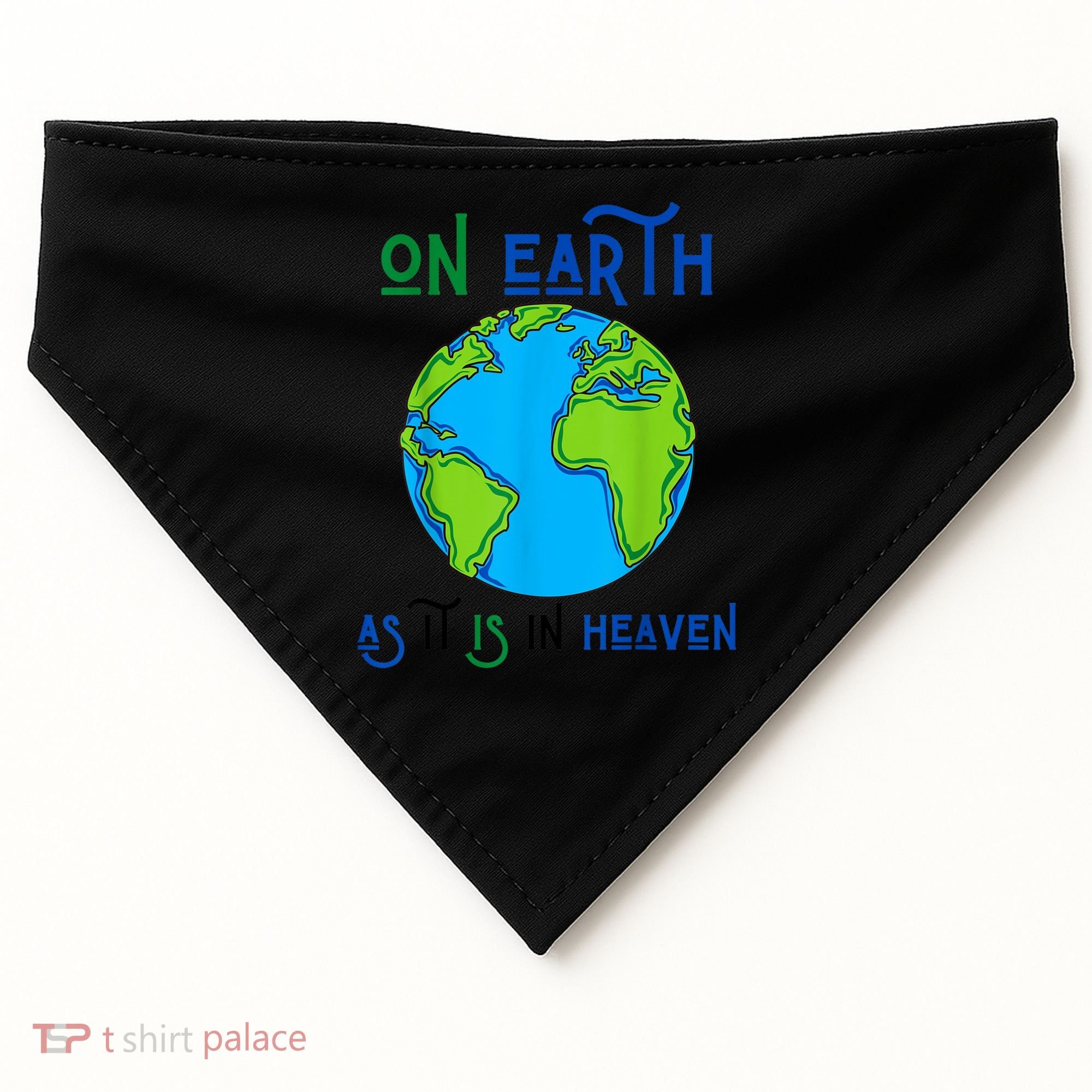Earth Day On Earth As It Is In Heaven God Planet Love World USA-Made Doggie Bandana