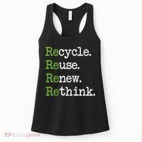 Earth Day Recycle Reuse Renew Rethink Environmental Activism Women's Tank Top thumb 0