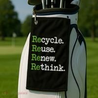 Earth Day Recycle Reuse Renew Rethink Environmental Activism Golf Towel thumb 2
