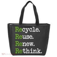 Earth Day Recycle Reuse Renew Rethink Environmental Activism Tote Bag thumb 0