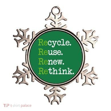 Earth Day Recycle Reuse Renew Rethink Environmental Activism Ornament