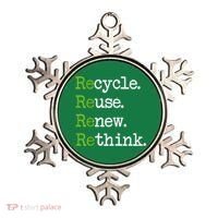 Earth Day Recycle Reuse Renew Rethink Environmental Activism Ornament thumb 0