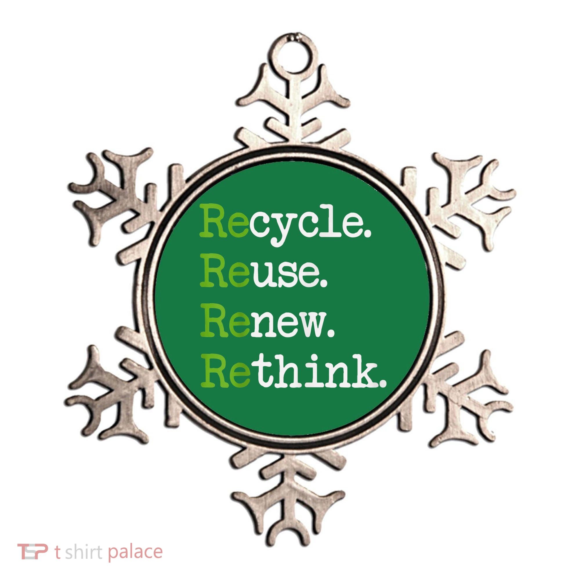 Earth Day Recycle Reuse Renew Rethink Environmental Activism Ornament