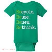 Earth Day Recycle Reuse Renew Rethink Environmental Activism Baby Bodysuit thumb 0