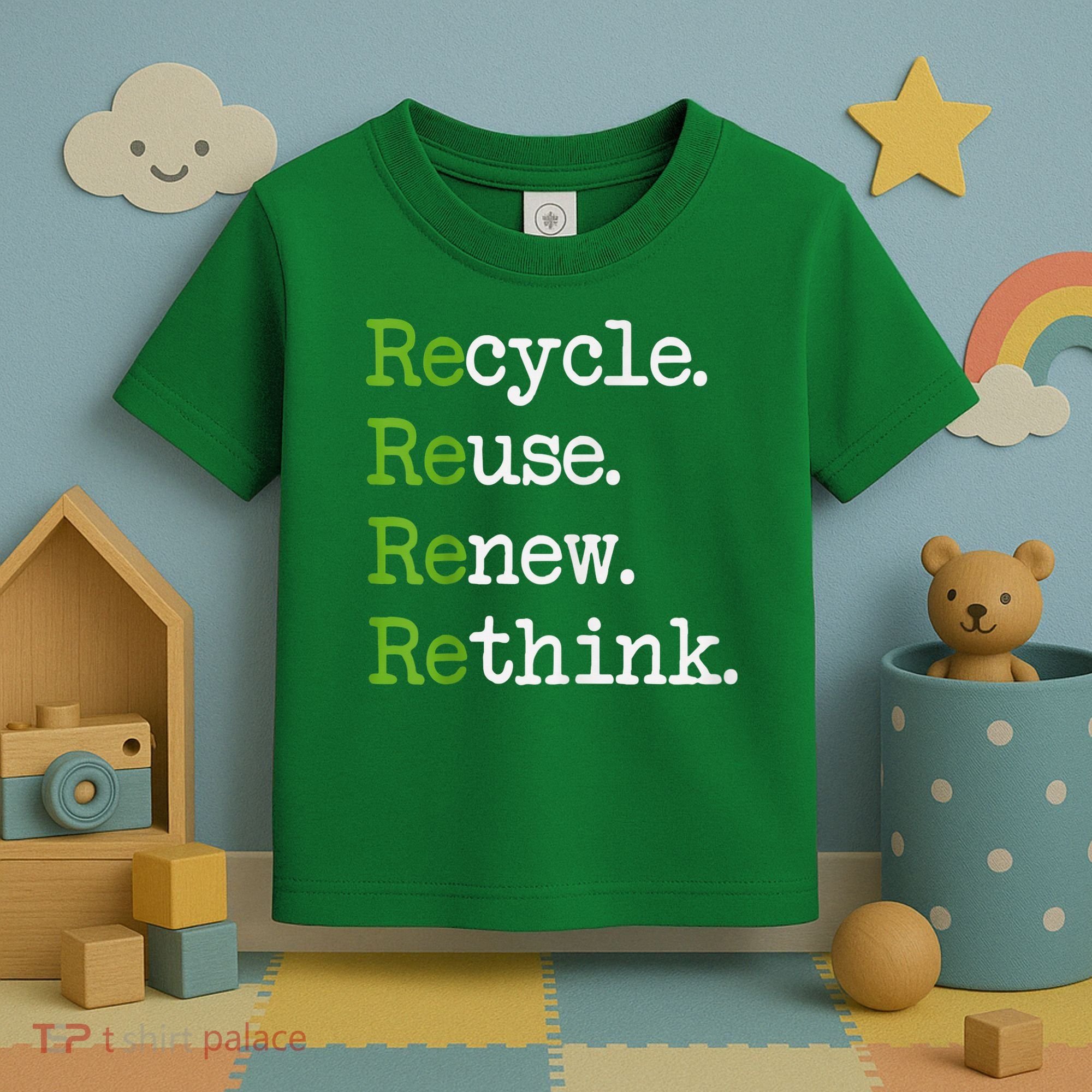 Earth Day Recycle Reuse Renew Rethink Environmental Activism Toddler T-Shirt