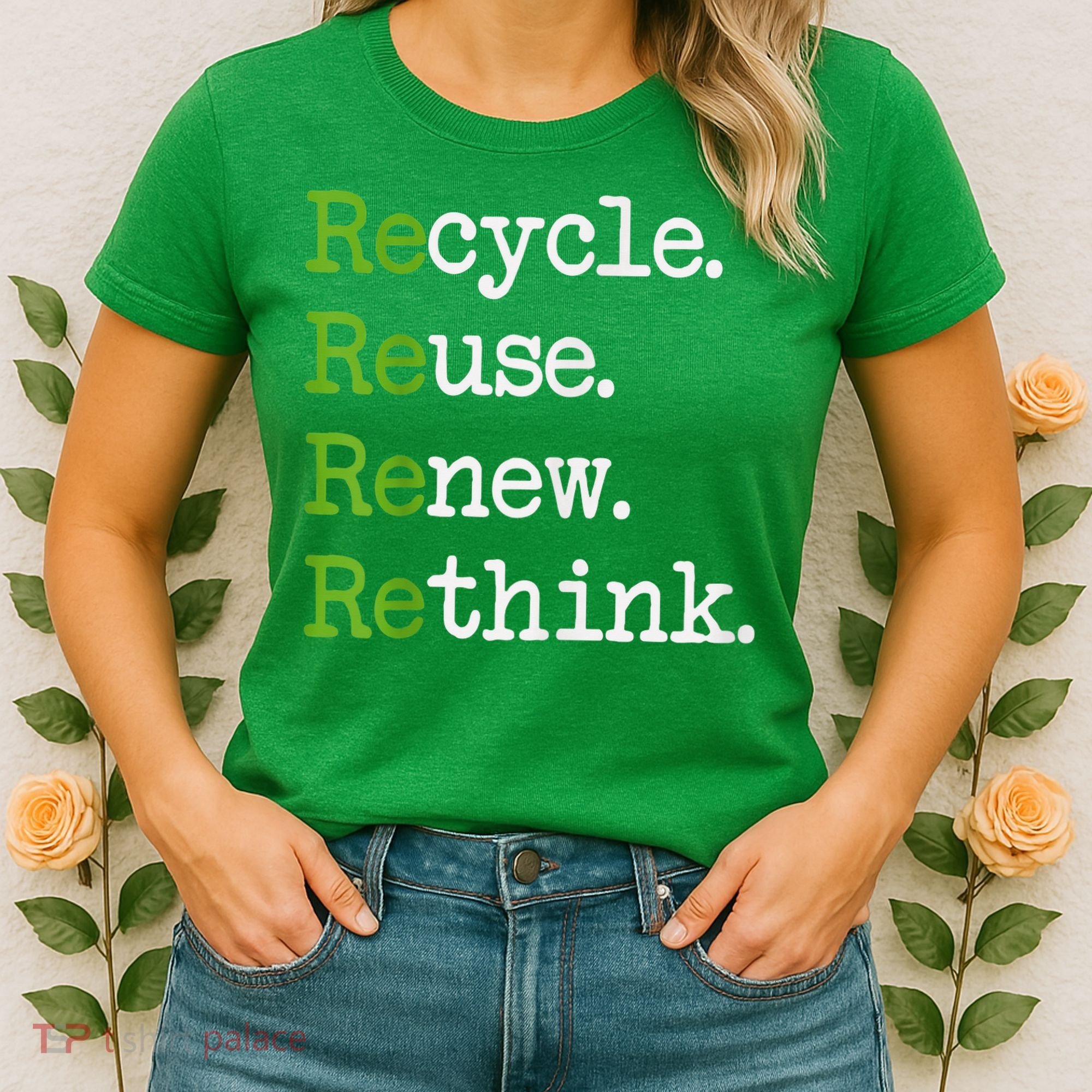 Earth Day Recycle Reuse Renew Rethink Environmental Activism Women's T-Shirt