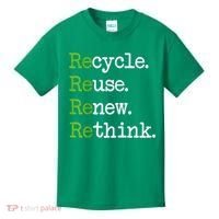 Earth Day Recycle Reuse Renew Rethink Environmental Activism Kids T-Shirt thumb 0