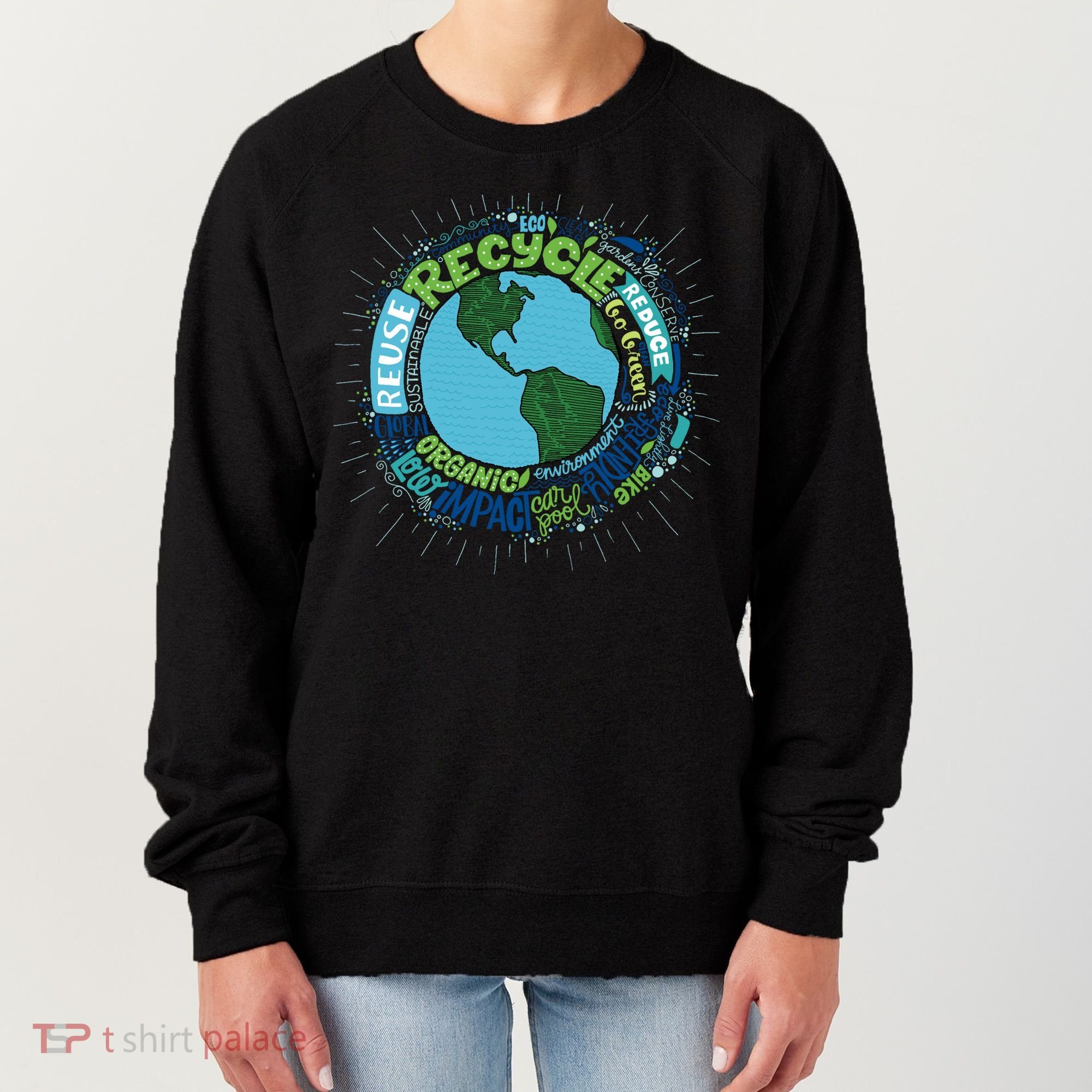 Earth Day Recycle Globe Women's Sweatshirt