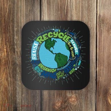 Earth Day Recycle Globe Coaster