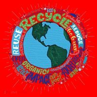 Earth Day Recycle Globe Santa Hat thumb 1