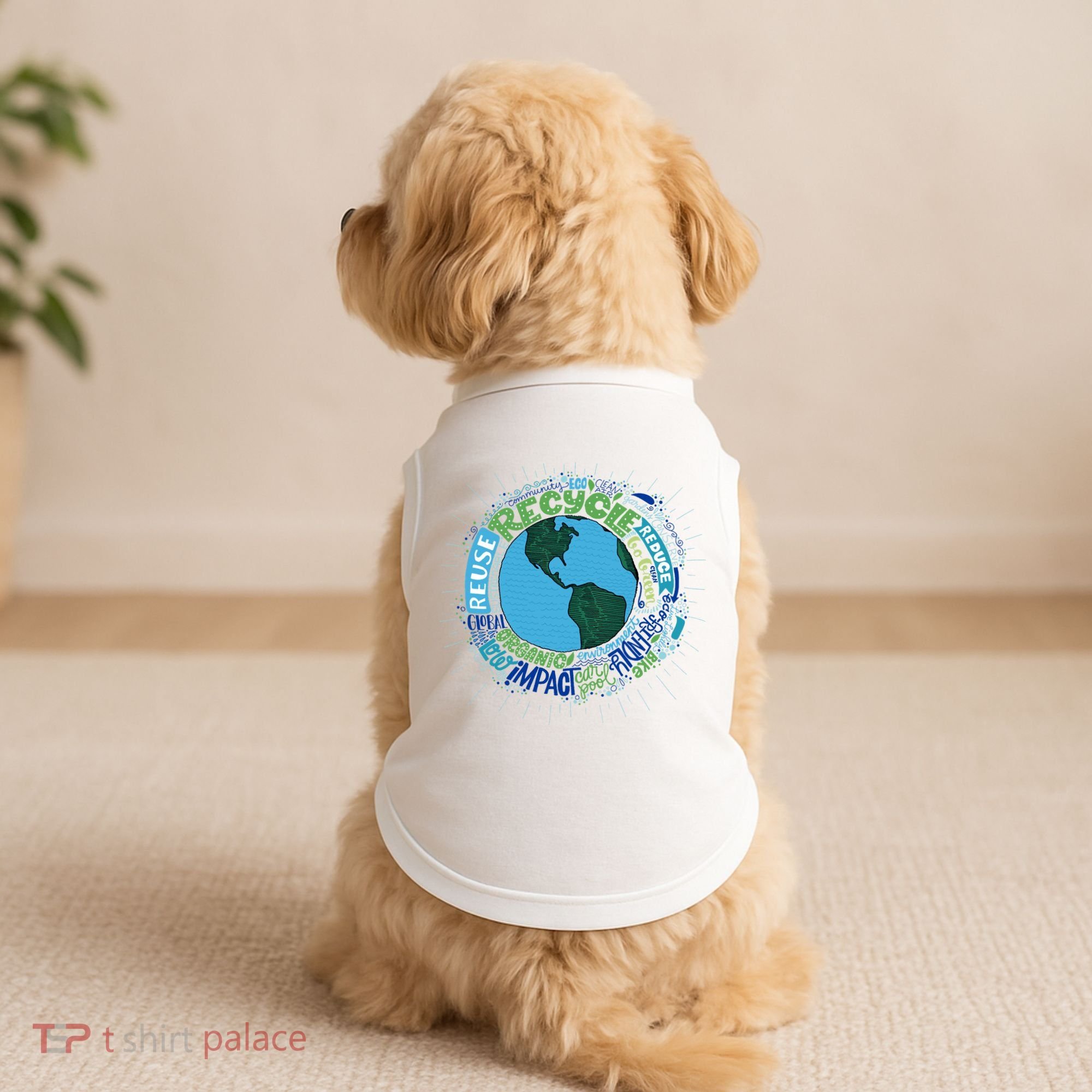 Earth Day Recycle Globe Doggie Tank