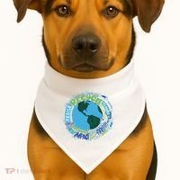 Earth Day Recycle Globe USA-Made Doggie Bandana thumb 1