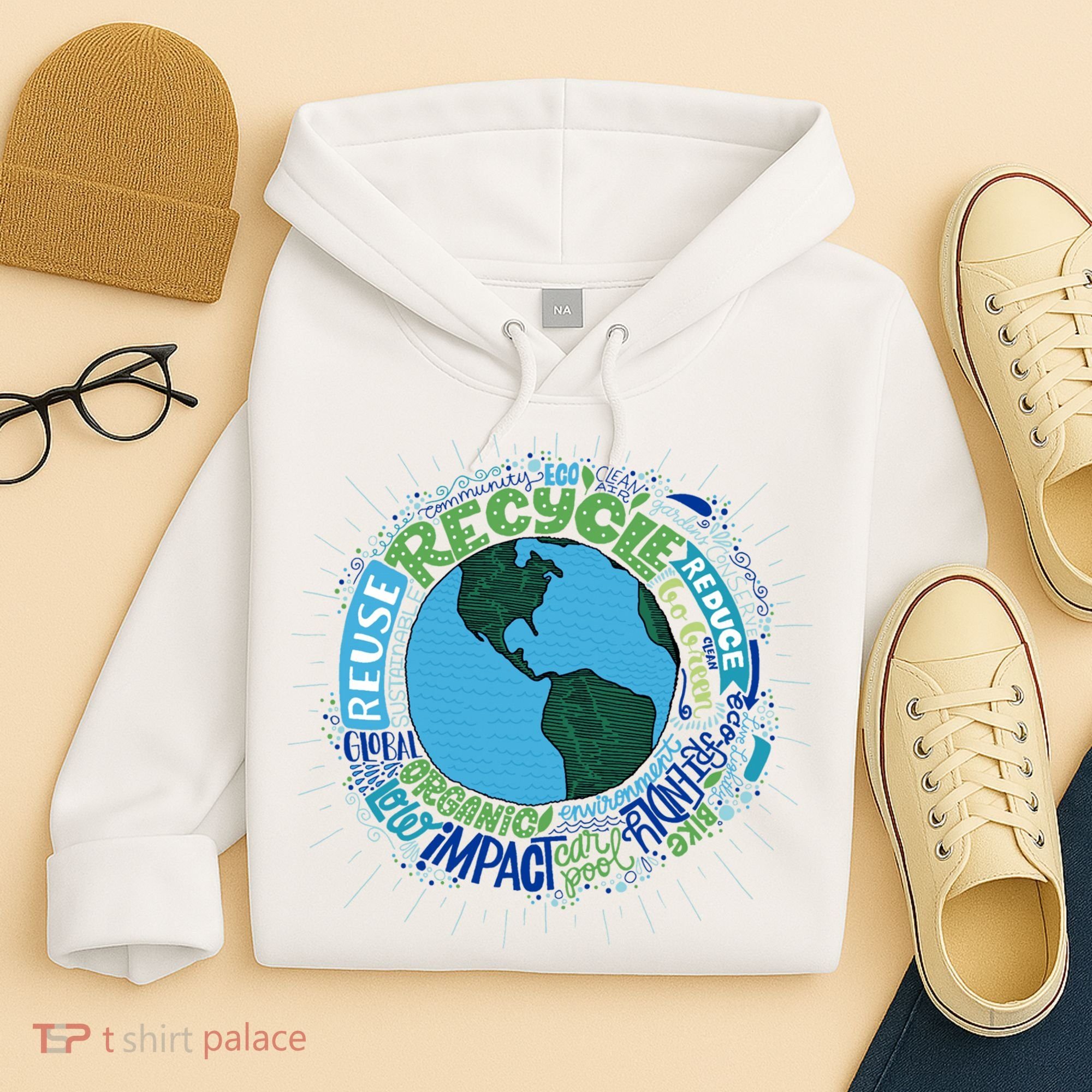 Earth Day Recycle Globe Hoodie