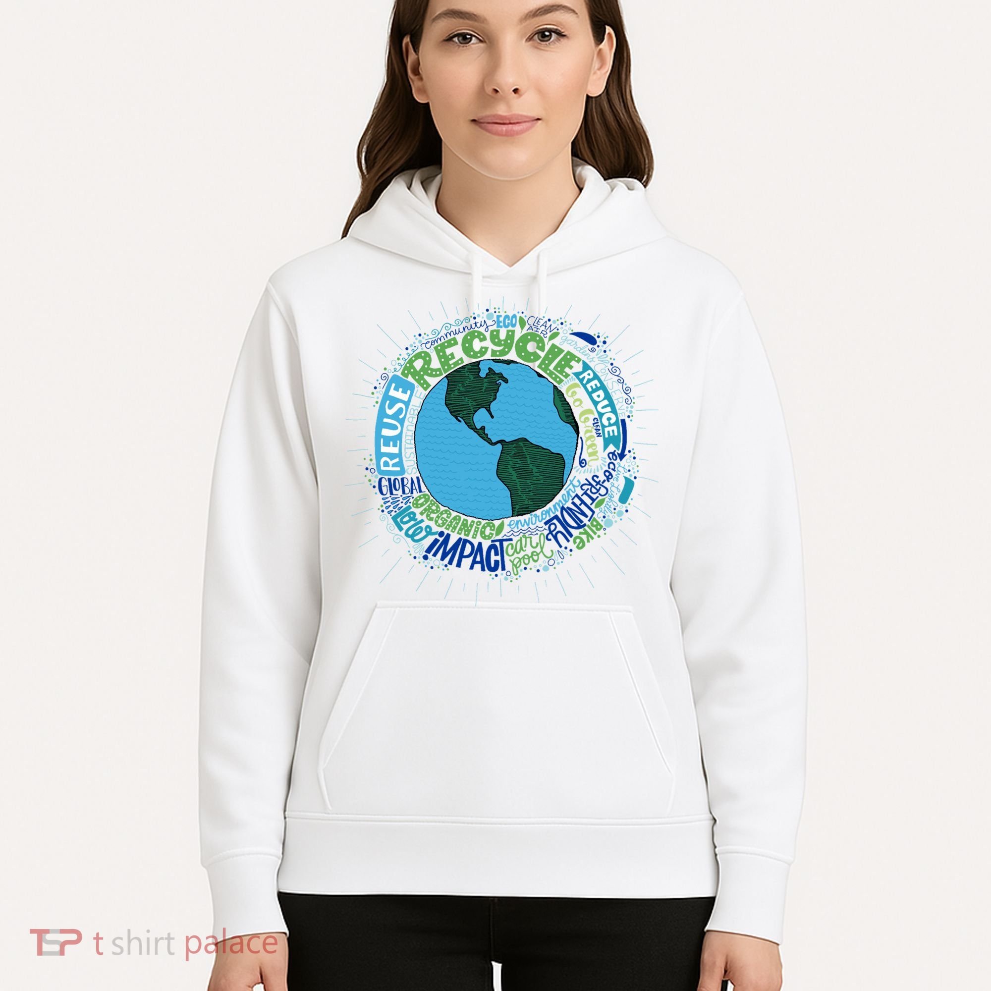 Earth Day Recycle Globe Hoodie