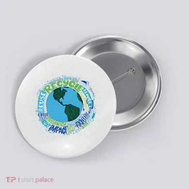 Earth Day Recycle Globe Button