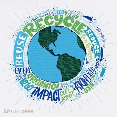 Earth Day Recycle Globe Button