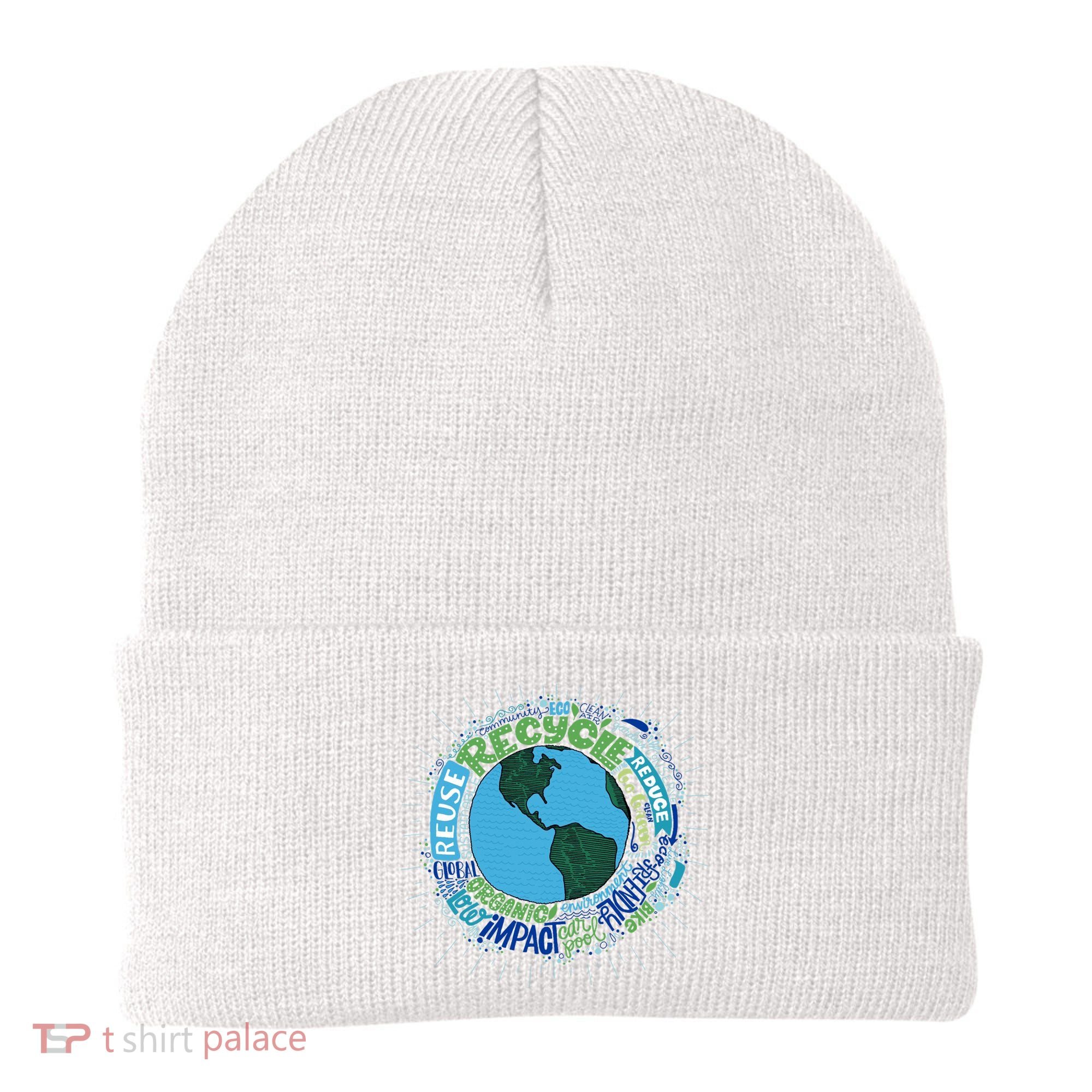 Earth Day Recycle Globe Beanie
