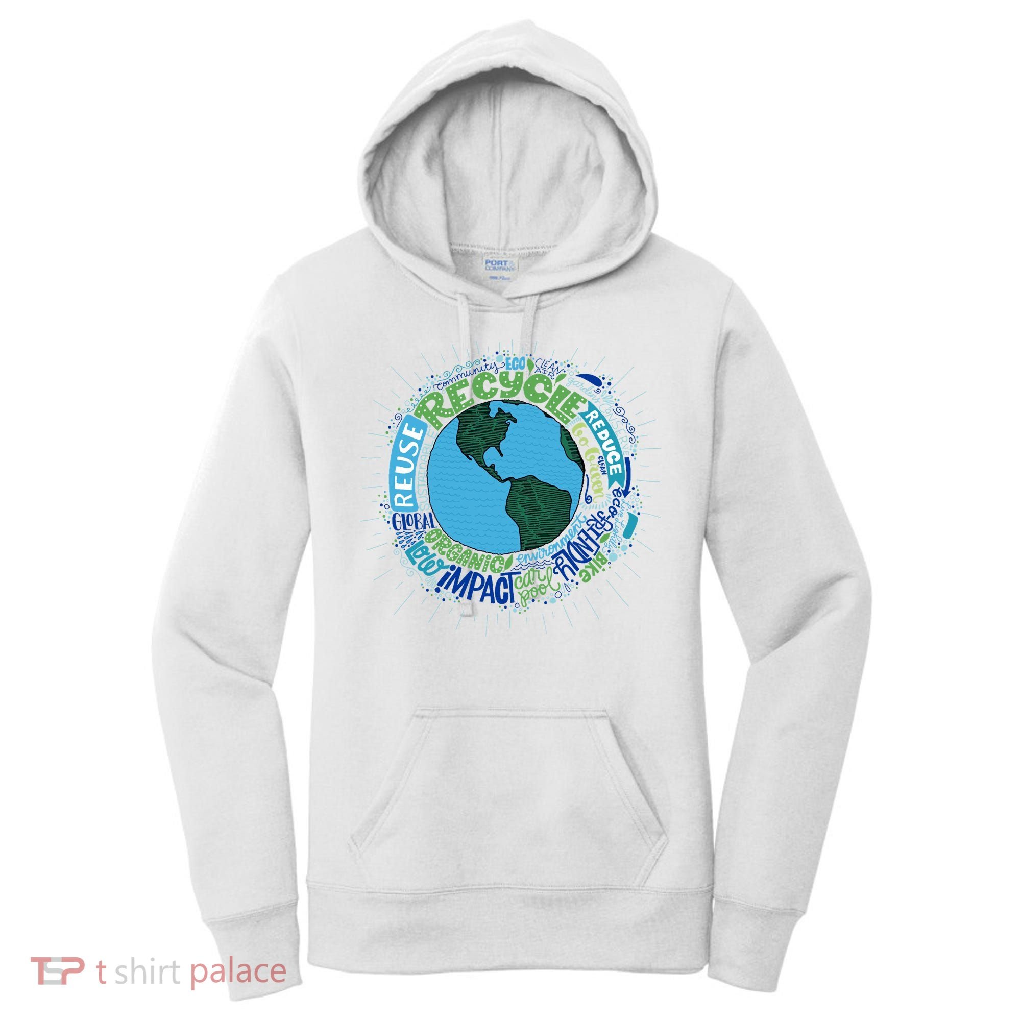 Earth Day Recycle Globe Women's Hoodie