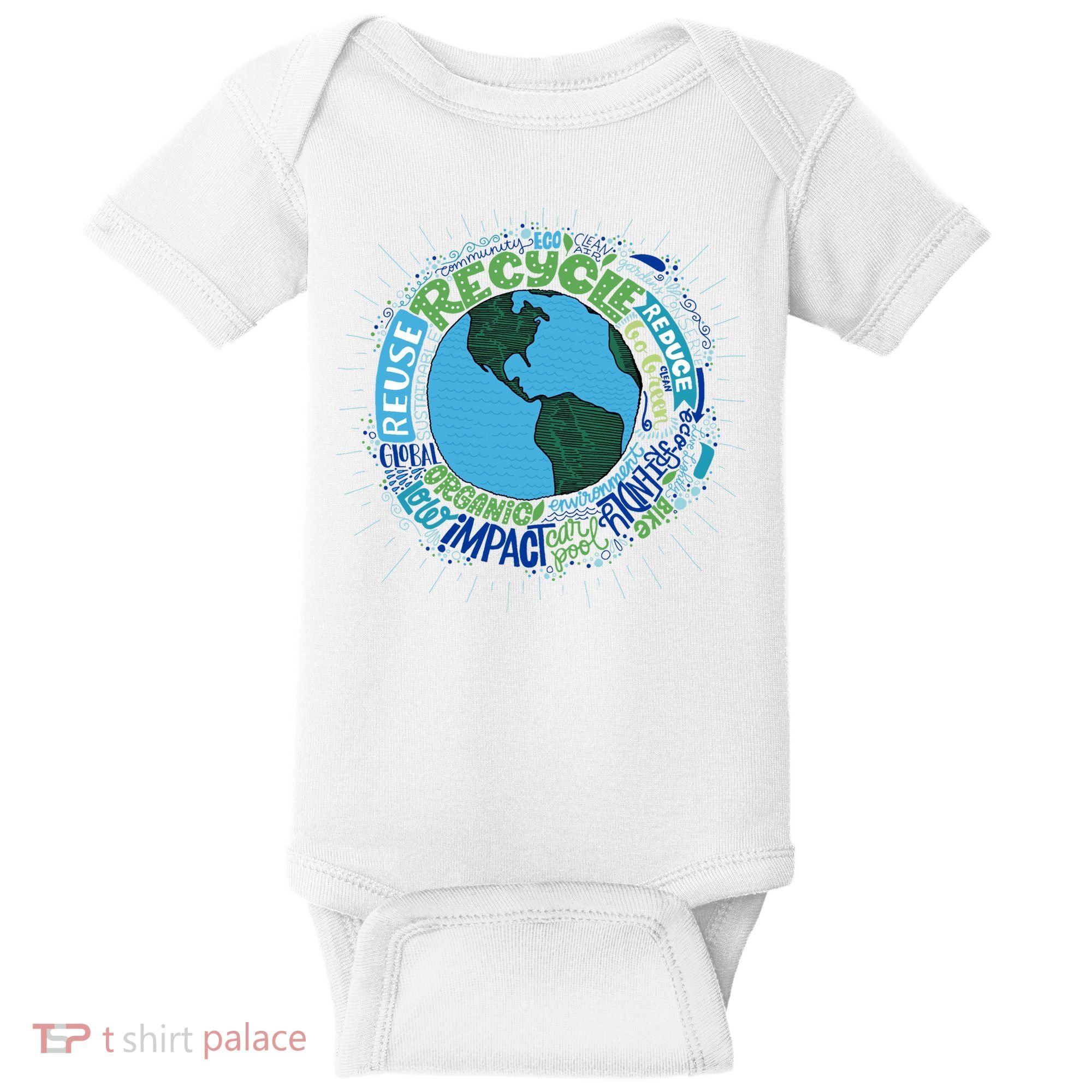 Earth Day Recycle Globe Baby Bodysuit