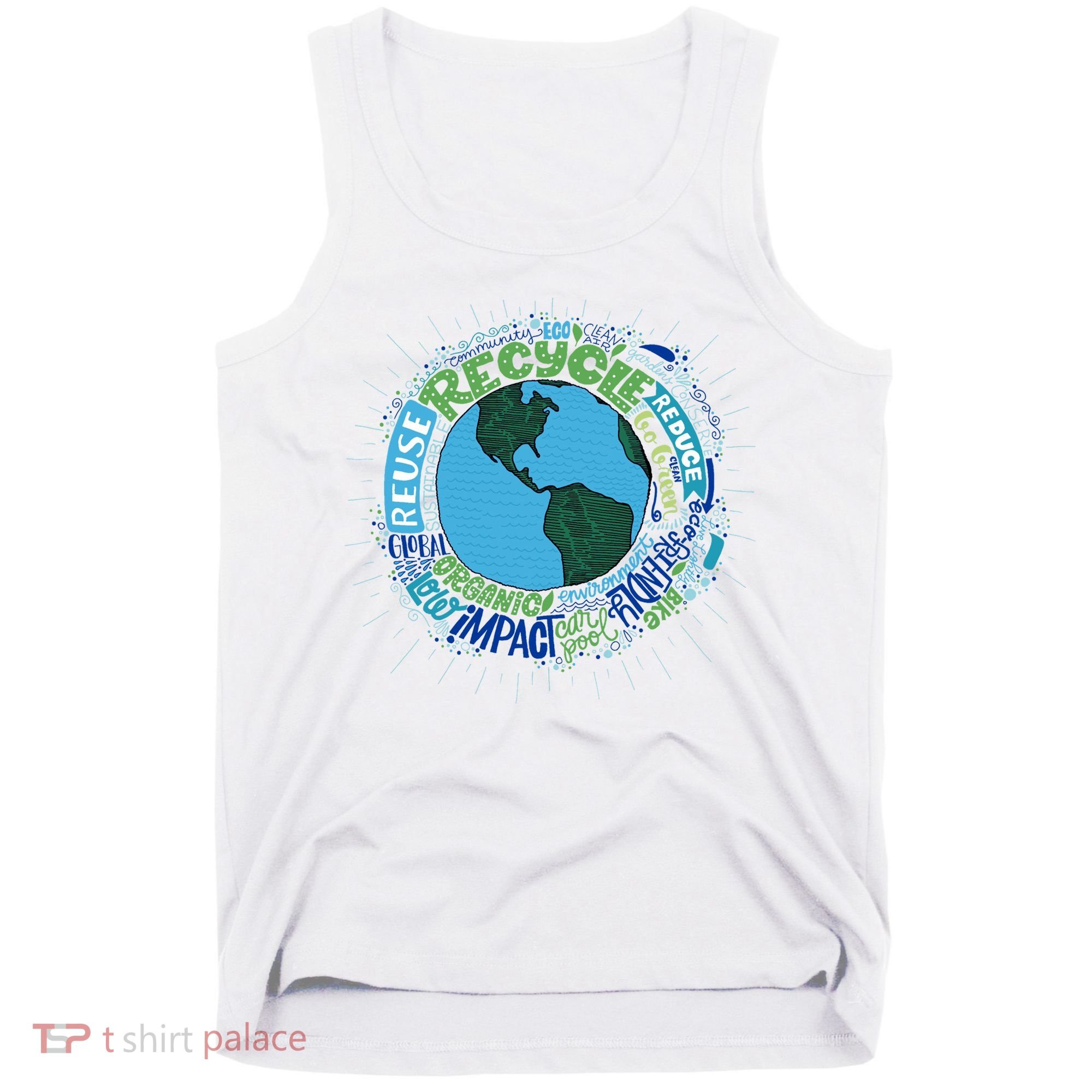 Earth Day Recycle Globe Tank Top