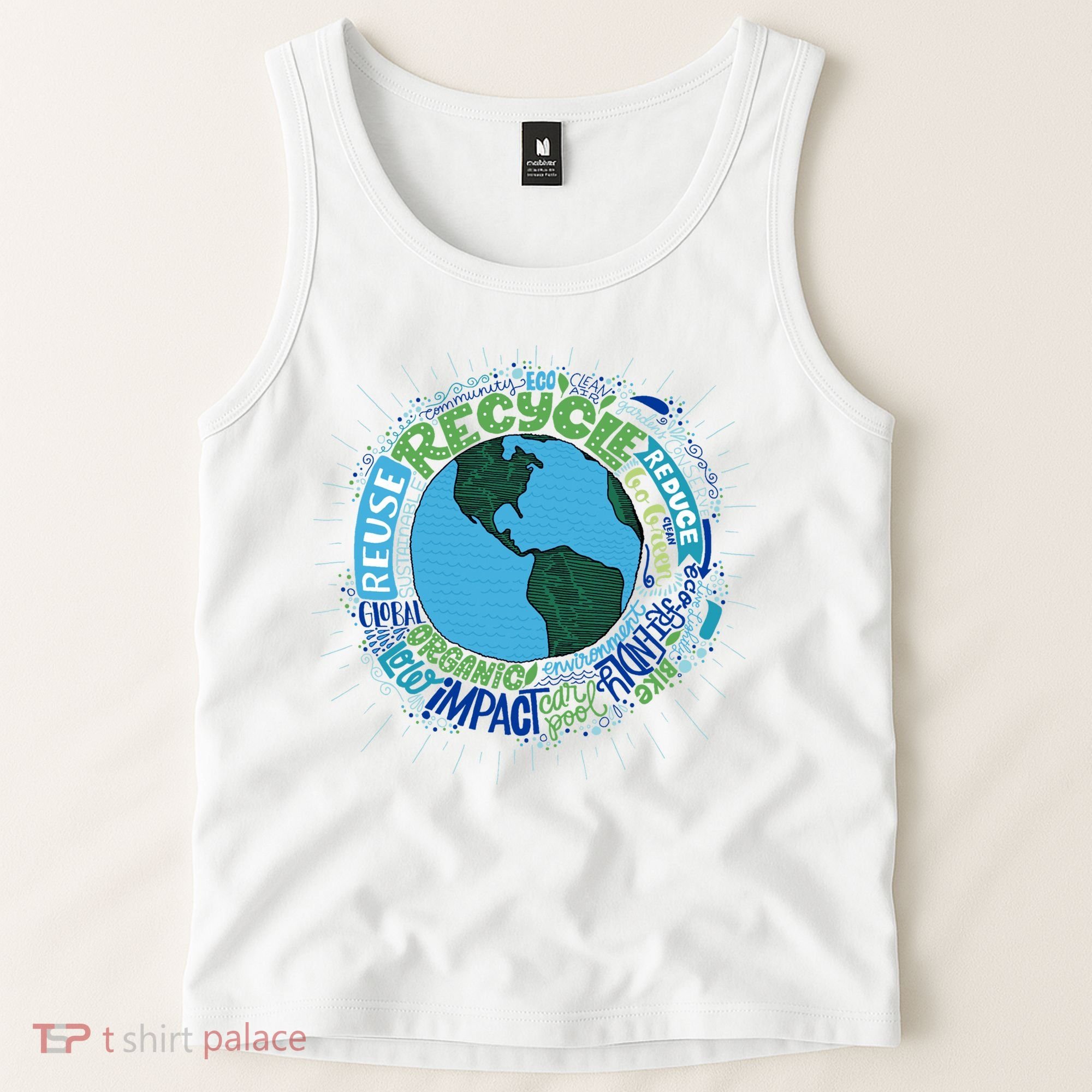 Earth Day Recycle Globe Tank Top