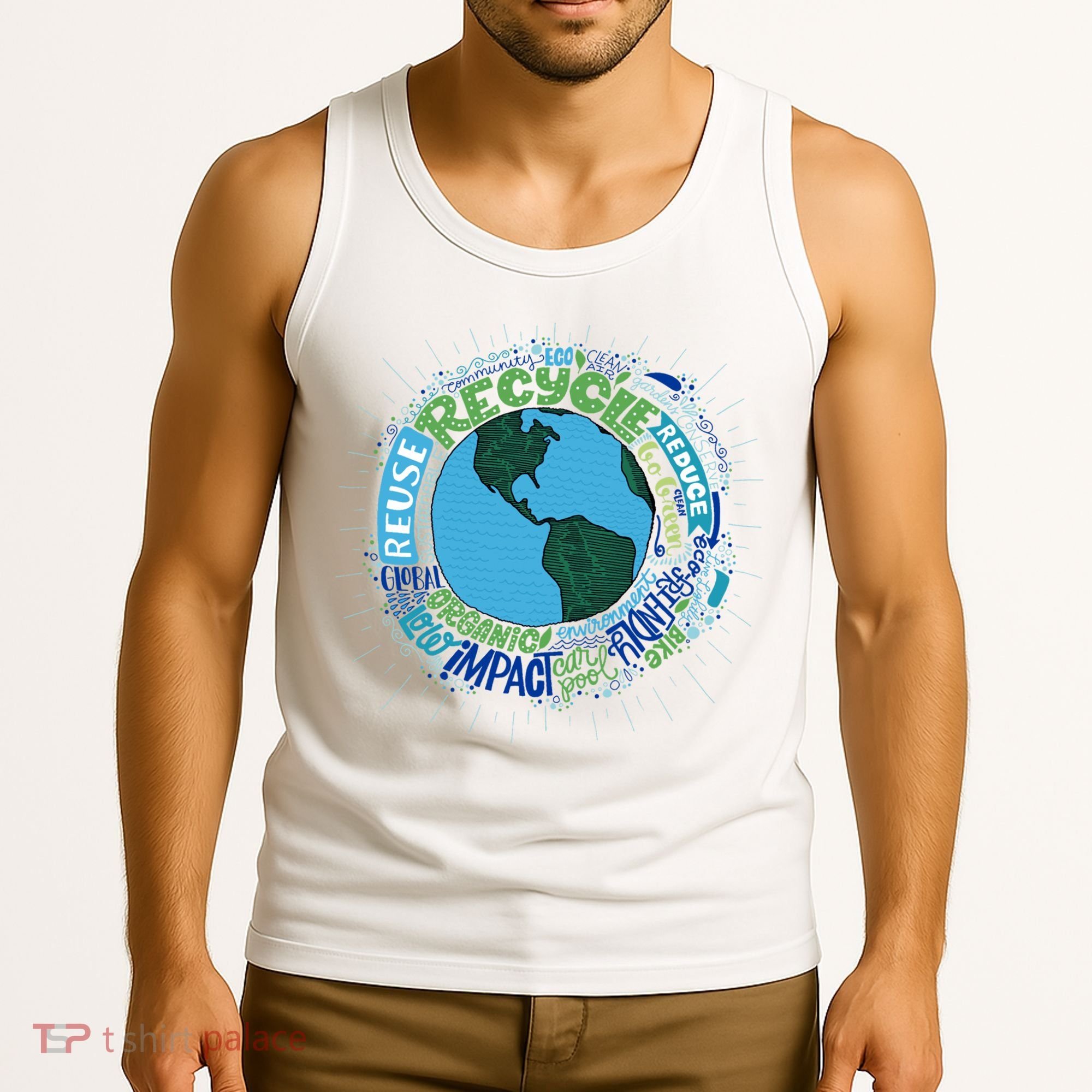 Earth Day Recycle Globe Tank Top