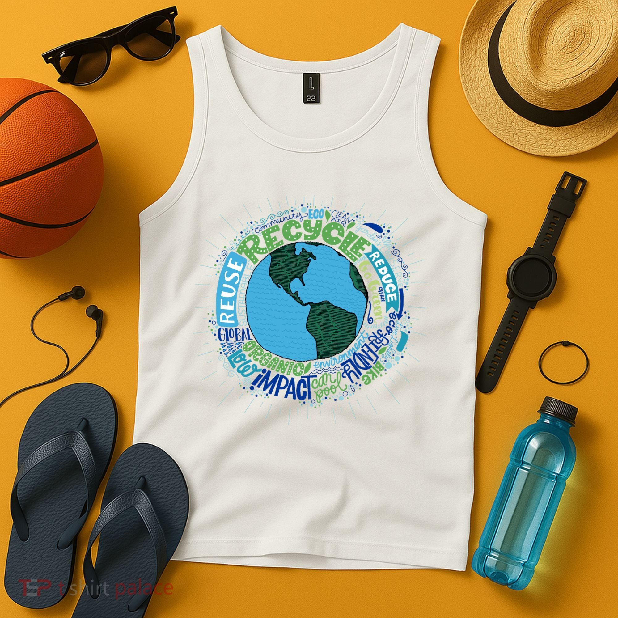 Earth Day Recycle Globe Tank Top
