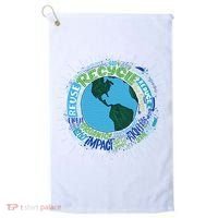 Earth Day Recycle Globe Golf Towel thumb 0