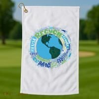 Earth Day Recycle Globe Golf Towel thumb 1