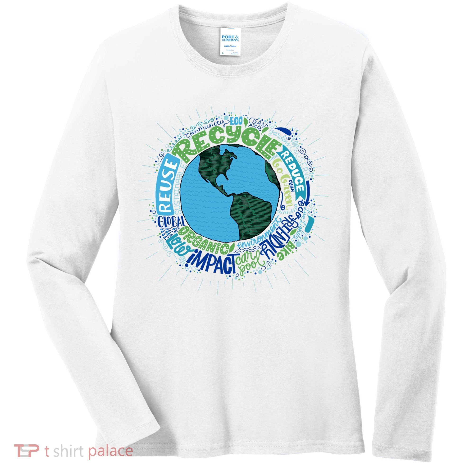 Earth Day Recycle Globe Women's Long Sleeve Shirt