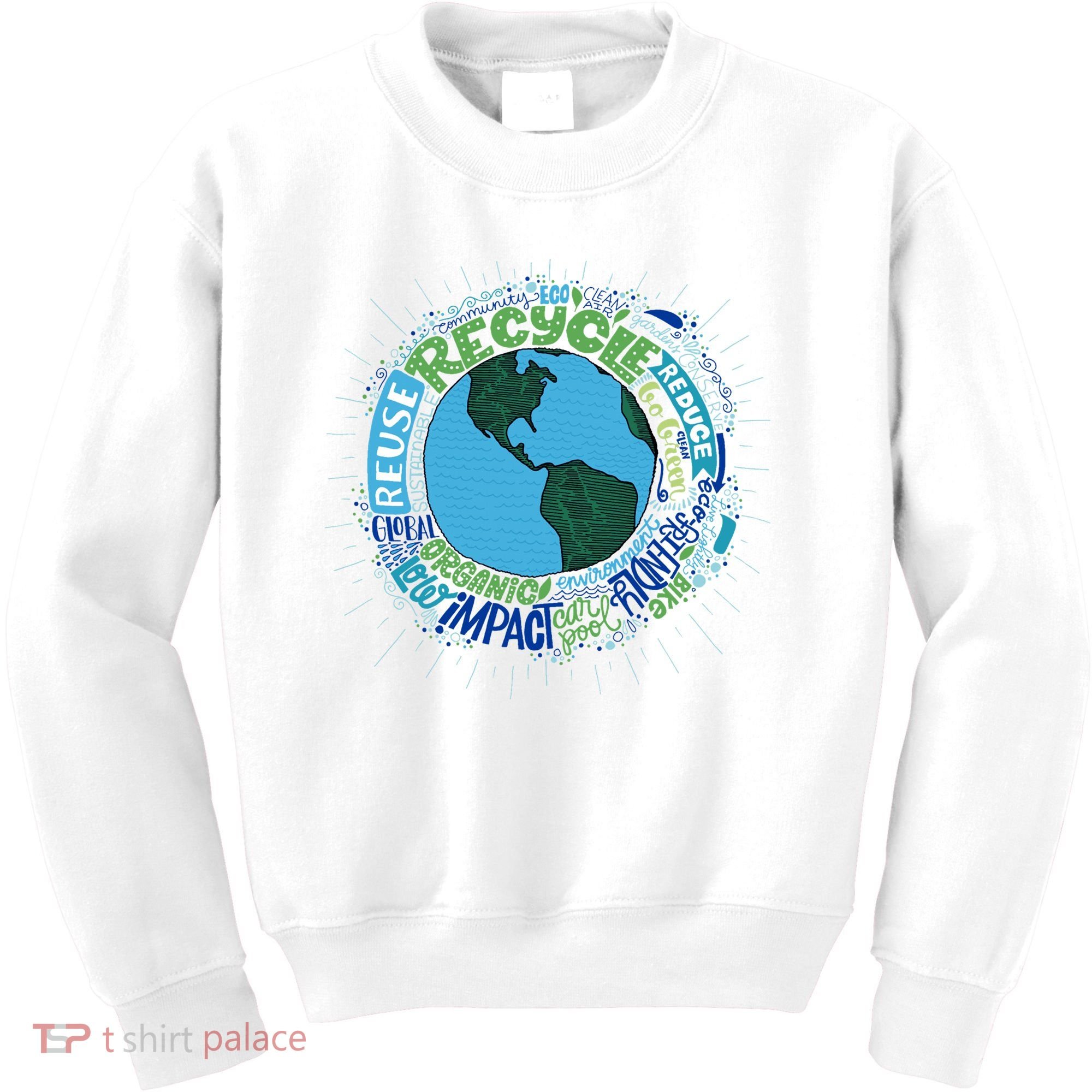 Earth Day Recycle Globe Kids Sweatshirt