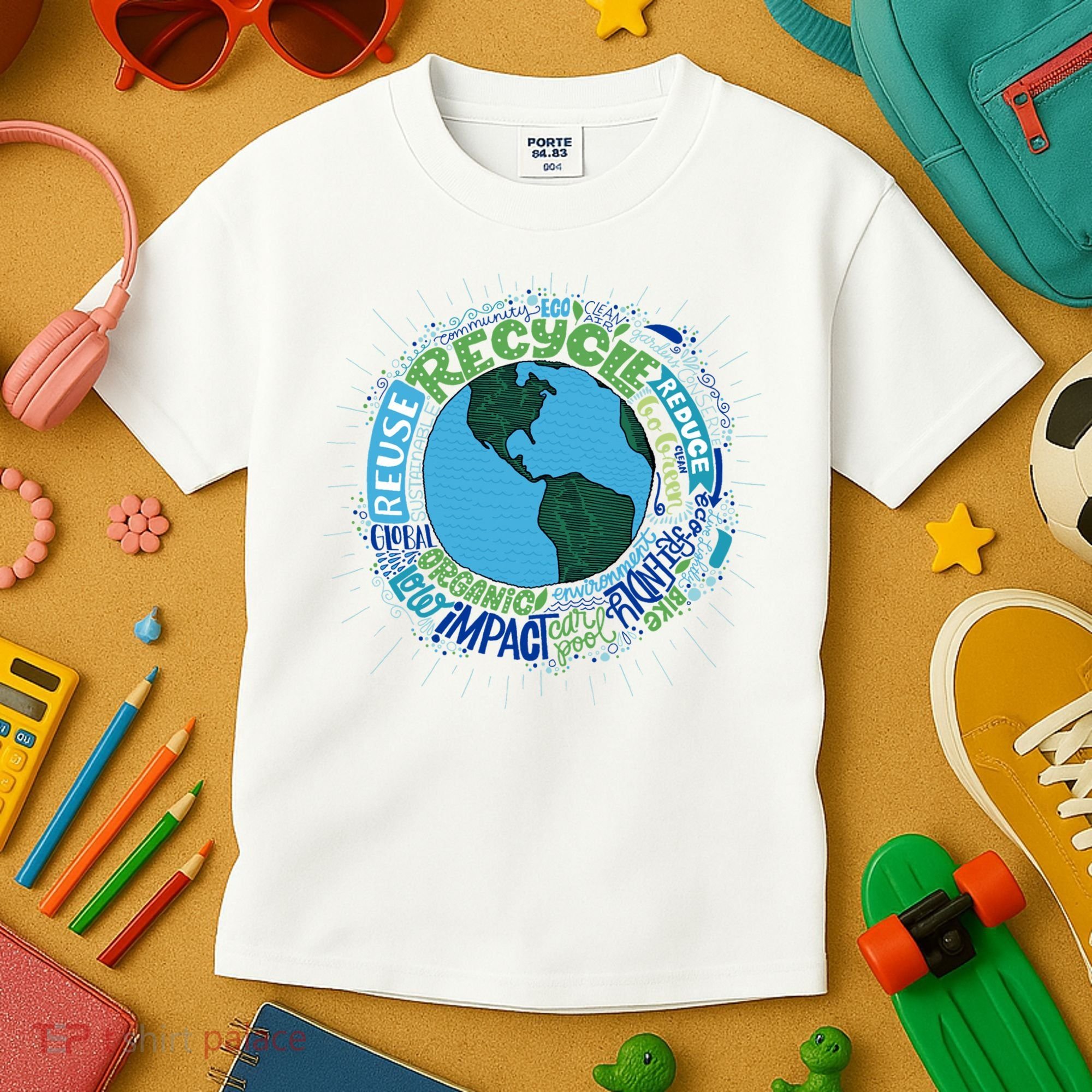 Earth Day Recycle Globe Kids T-Shirt