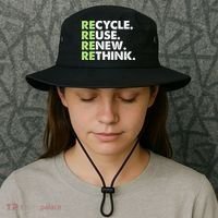 Earth Day Recycle Reuse Renew Rethink Bucket Hat thumb 3